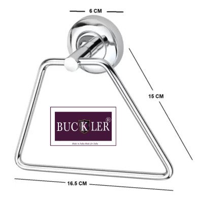 BUCKLER Stainless Steel Towel Ring for Bathroom and Kitchen, Heavy duty Silver Finish, Trikon Pack of 2 Piece