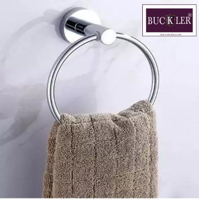 BUCKLER Stainless Steel Towel Ring for Bathroom and Kitchen, Heavy duty Silver Finish, Round Pack of 2 Piece