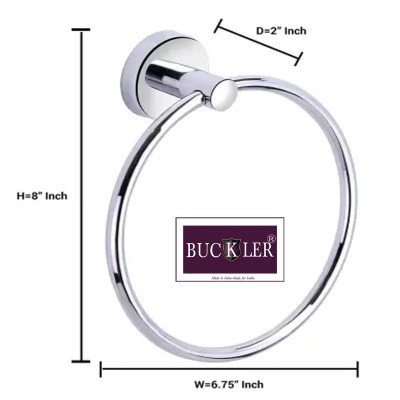 BUCKLER Stainless Steel Towel Ring for Bathroom and Kitchen, Heavy duty Silver Finish, Round Pack of 2 Piece