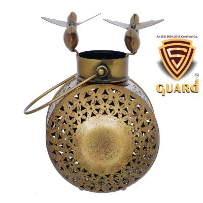 S-Guard Premium Tea Light Holder for Wall, Table Decor,Temple Decorative, Diwali Decorative Showpiece - 24 cm  (Iron, Gold)