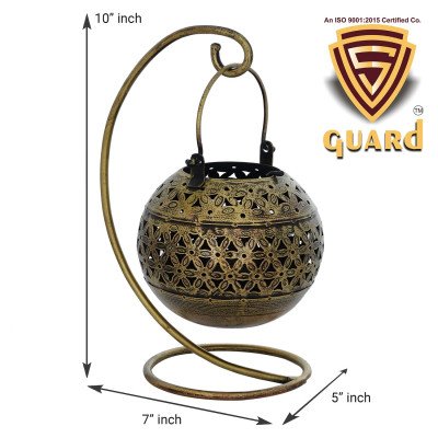 S-Guard Premium Tea Light Holder for Wall, Table Decor,Temple Decorative, Diwali Decorative Showpiece - 24 cm  (Iron, Gold)