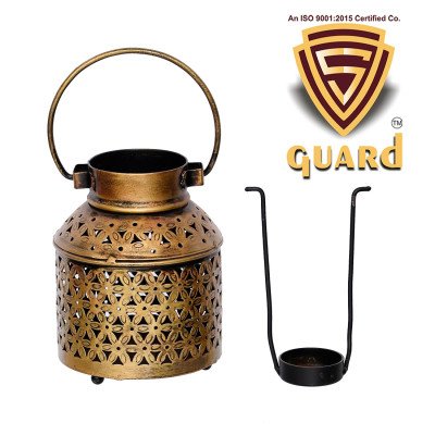 S-Guard Premium Tea Light Holder for Wall, Table Decor,Temple Decorative, Diwali Decorative Showpiece - (Iron, Gold)