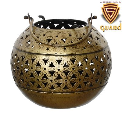 S-Guard Premium Tea Light Holder for Wall, Table Decor,Temple Decorative, Diwali Decorative Showpiece -Lota (Iron, Gold)