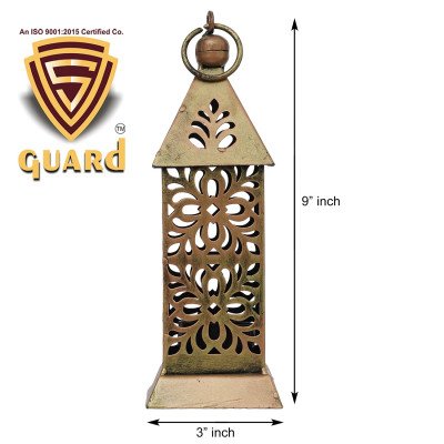 S-Guard Decorative T-Light Stand Table |Temple|Diwali|Auspicious Decoration,Iron Metal  (Gold)