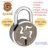 S-Guard Swastik Laser Printed Heavy Door Lock, Gate Lock-65MM-8 Levers, Double Locking 10 Key Padlock  (Silver, Gold)
