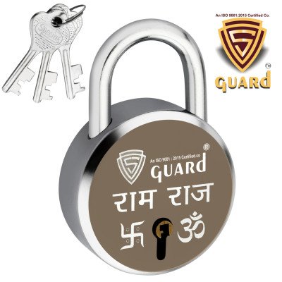 copy of copy of copy of S-Guard Atoot Laser Printed Heavy Door Lock, Gate Lock-60MM-8 Levers, Double Locking 5 Key Padlock  (Sil