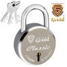 S-Guard Classic Laser Printed Heavy Door Lock, Gate Lock-65MM-8 Levers, Double Locking 3 Key Padlock  (Silver, Gold)