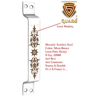 S-GUARD Stainless Steel Door & Cabinet Handles, Knobs Handles-Size-6 Inch- Laser Printed