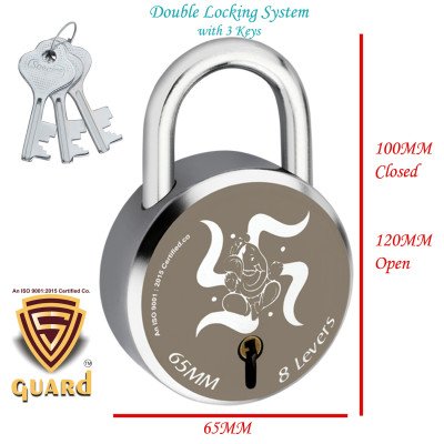 copy of copy of copy of copy of copy of copy of S-Guard Atoot Laser Printed Heavy Door Lock, Gate Lock-60MM-8 Levers, Double Loc