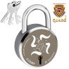 S-Guard Swastik Laser Printed Heavy Door Lock, Gate Lock-65MM-8 Levers, Double Locking 3 Key Padlock  (Black, Gold)