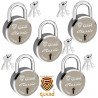 S-Guard Classic Laser Printed Door Lock, Lock for Gate-52MM-7 Levers, Double Locking,  Pack of 5 Padlock  (Silver, Gold)