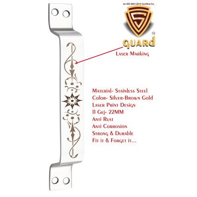 S-GUARD Stainless Steel Door & Cabinet Handles, Knobs Handles-Size-6 Inch- Laser Printed