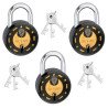S-Guard Active Laser Printed Door Lock, Lock for Gate-52MM-7 Levers, Double Locking,  Pack of 3 Padlock  (Black-Gold)