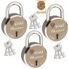 S-Guard Thanos Laser Printed Door Lock, Lock for Gate-52MM-7 Levers, Double Locking,  Pack of 3 Padlock  (Silver-Gold)