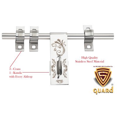 S-GUARD Stainless Steel Door Fitting Aldrop for Gate, Bedroom, Store Room, Offices