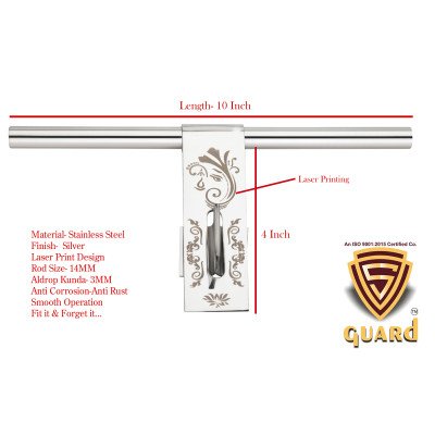 S-GUARD Stainless Steel Door Fitting Aldrop for Gate, Bedroom, Store Room, Offices