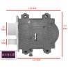 BUCKLER Iron Red Main Door Lock Set 100MM-8 Levers Double Turn,3 Keys, Heavy Duty Lock  (Silver)