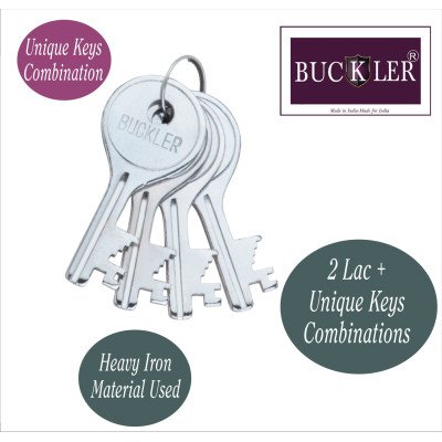 BUCKLER Iron-Steel 92MM,10 Lever-4 Keys Shutter lock for Shop,Godown,Store Gate-Door Lock  (Laser Design-Ganapati)