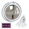 BUCKLER Iron-Steel 92MM,10 Lever-4 Keys Shutter lock for Shop,Godown,Store Gate- Door Lock  (Laser Design-Mahayogi)