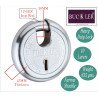 BUCKLER Iron-Steel 92MM, 10 Levers with 4 Keys,Go-Down,Main Gate,Main Door,Shutter Lock-1 Lock  (Silver-Bounty)