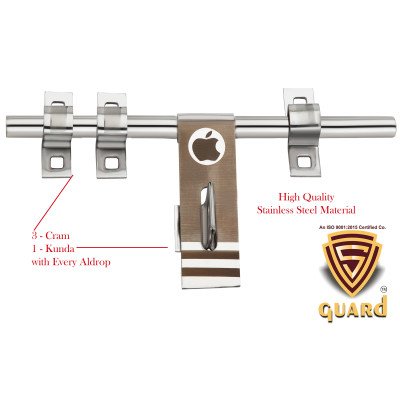 S-GUARD Stainless Steel Door Fitting Aldrop for Home, Gate, Bedroom, Store Room, Offices-APPLE