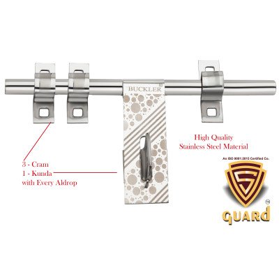 S-GUARD Stainless Steel Door Fitting Aldrop for Home, Gate, Bedroom, Store Room, Offices-BUBBLE-2 Pcs