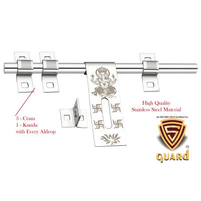 S-GUARD Stainless Steel Door Fitting Aldrop for Home, Gate, Bedroom, Store Room, Offices-Ganesha-3-2 Pcs