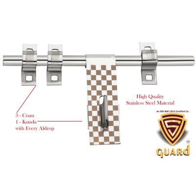 S-GUARD Stainless Steel Door Fitting Aldrop for Home, Gate, Bedroom, Store Room, Offices- CHESS-2 Pcs