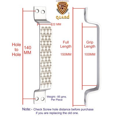 S-GUARD Stainless Steel Door & Cabinet Handles, Knobs Handles-Size-6 Inch-6 Pcs-Laser Printed Design