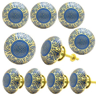 S-GUARD Pure Brass knobs for Drawer, Racks, Kitchen Cabinets, Wardrobe- Pack of 10