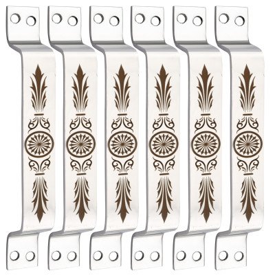 S-GUARD Stainless Steel Door & Cabinet Handles, Knobs Handles-Size-6 Inch-6 Pcs-Laser Printed Design-SSL13