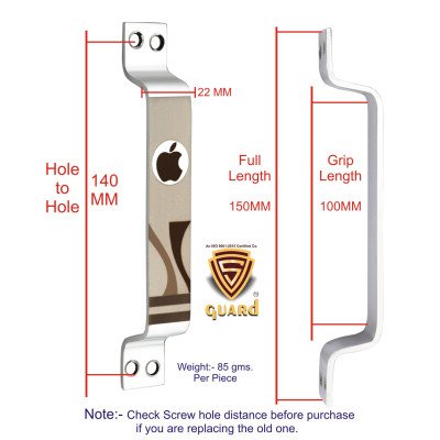 S-GUARD Stainless Steel Door & Cabinet Handles, Knobs Handles-Size-6 Inch-6 Pcs-Laser Printed Design-SSL31